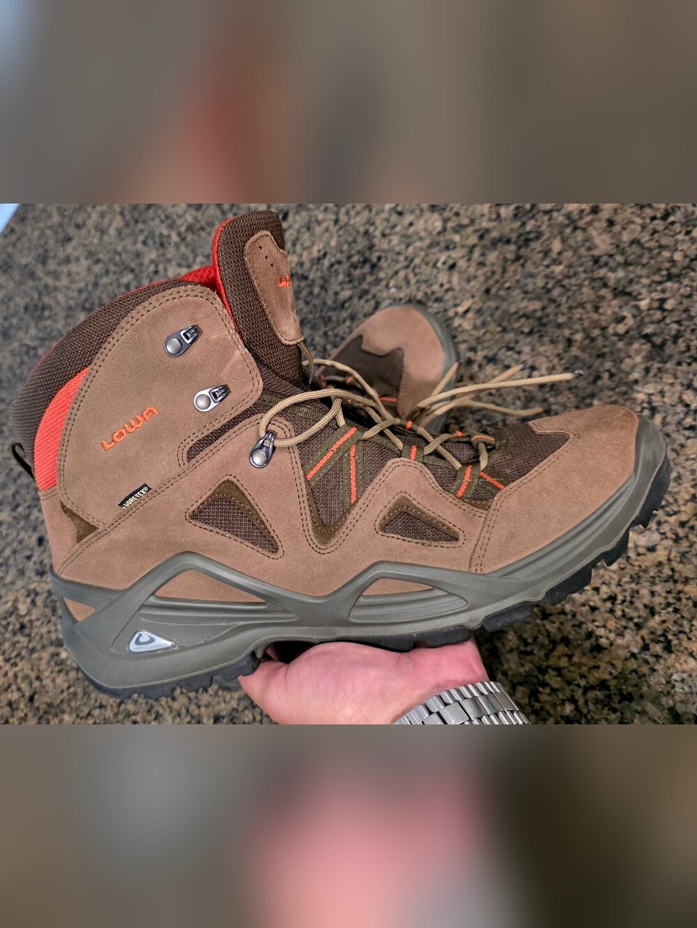 Lowa Zephyr Mid GTX Hiking Boots Mens Size 14 EU 48.5 Gore-Tex Rust Brown/Rust